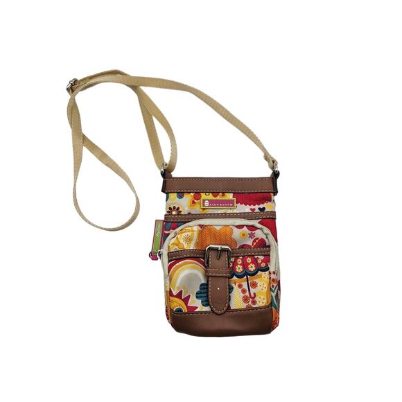 Lilly Bloom Women's Crossbody Floral Sunburst‎ Bag Adjustable Pockets - Picture 1 of 9
